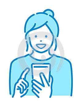 Illustration of woman with smartphone