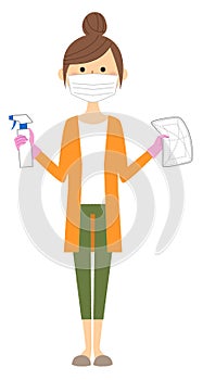 Illustration of a woman to sterilize