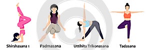 Illustration women doing yoga