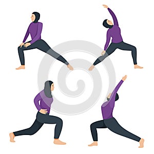 Illustration of women doing yoga pose exercises
