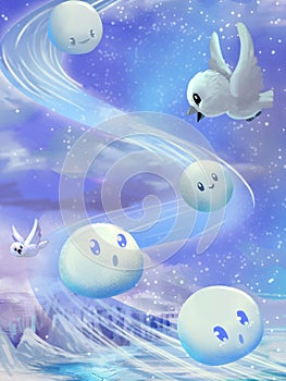 Illustration: The Wonderful Beautiful Melodies of Free Flying So High in the Sky.