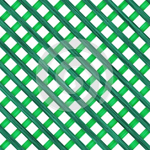 Illustration of a wooden lattice of green color on a white background.