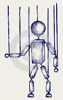 Illustration wooden puppet
