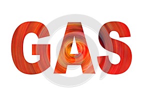 Illustration of the word `gas`