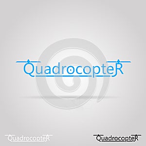Illustration with word Quadrocopter