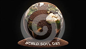 illustration of a world globe made entirely of rich soil emphasizing the global significance of soil conservation with World Soil