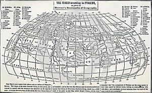 Illustration of the world map according to Ptolemy