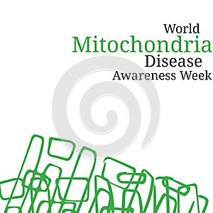 Illustration of world mitochondrial disease awareness week text and scribbles over white background photo