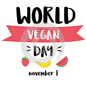 Illustration of World Vegetarian Day for social media post , postcard, banner, greetingcard, emblem, sticker, flyer. World Vegan D photo