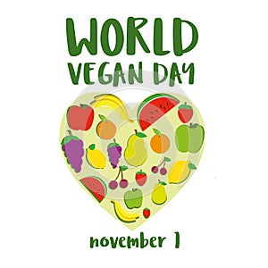 Illustration of World Vegetarian Day for social media post , postcard, banner, greetingcard, emblem, sticker, flyer. World Vegan D photo