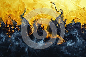 A yellow and black image of an olefin design, high quality, high resolution