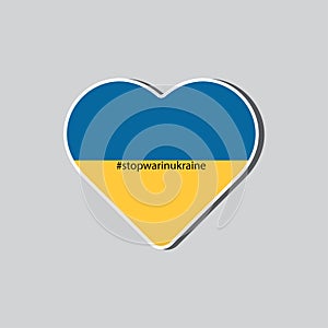 Illustration in yellow-blue colors of the state of Ukraine, in the form of a heart.