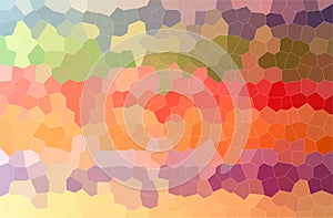 Illustration of yellow, blue, orange, red and green little hexagon horizontal background