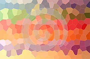 Illustration of yellow, blue, orange, red and green middle size hexagon horizontal background