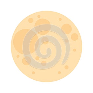 Illustration of yellow full moon. Cheese colors. Can be used for cards, prints, textile.