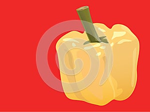 illustration of a yellow pepper on red