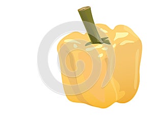 illustration of a yellow pepper on the white