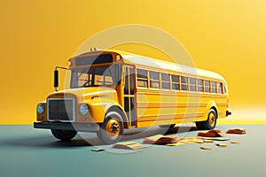 Illustration of a yellow school bus, symbolizing the back to school spirit