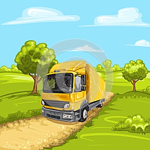 Illustration of a yellow truck