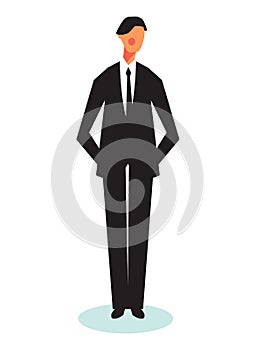 Illustration of young and confident business man. Businessman in