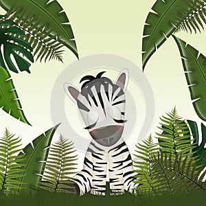 illustration of zebra in the jungle