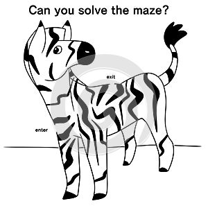 Illustration of a zebra maze