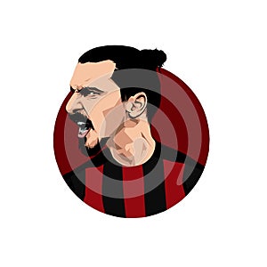 Illustration of Zlatan Ibrahimovic, Vector Isolated