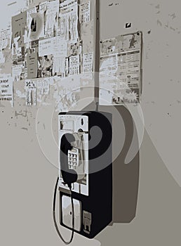 Illustrationo of a public telephone in Singapore