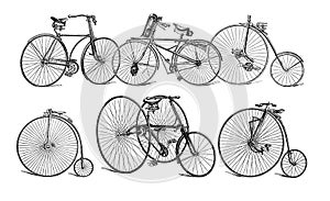 Illustration of old bikes. photo