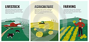 Illustrations of agriculture, farming, livestock