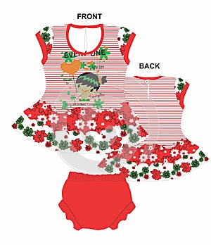 baby girls frocks with pants print vector art