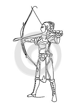 The illustrations and clipart. Archer with bow and arrow