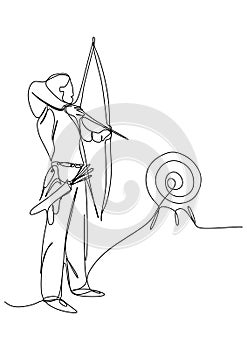The illustrations and clipart. Archer with bow and arrow