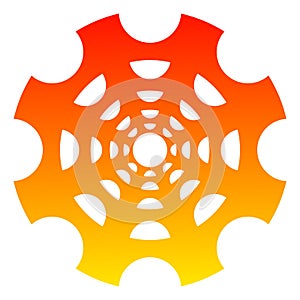 The illustrations and clipart. logo design. orange gear wheels