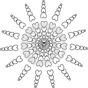 Vector image. Abstract image. Love in black line on a white background