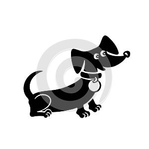 Illustrations for the dachshund silhouette symbol. Vector