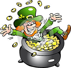 illustrations of an Happy Leprechaun