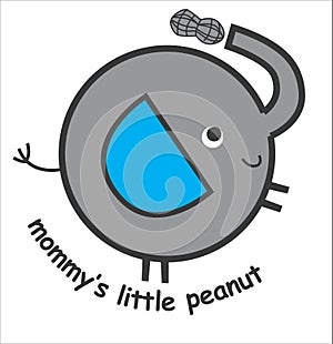 little mommys peanut animals print vector art photo