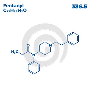 The illustrations molecular structure of fentanyl photo