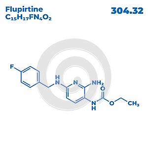 The illustrations molecular structure of flupirtine