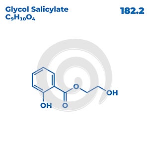 The illustrations molecular structure of Glycol Salicylate