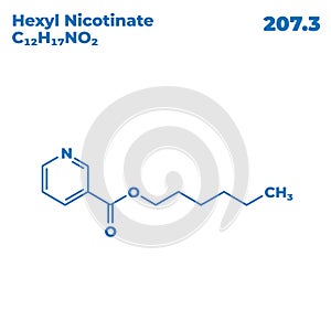 The illustrations molecular structure of Hexyl nicotinate
