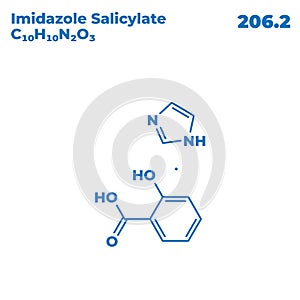 The illustrations molecular structure of Imidazole salicylate
