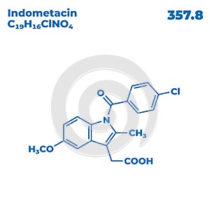 The illustrations molecular structure of indometacin