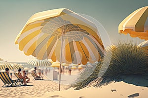illustrations for sandy beach and natural scenery Generative AI