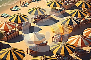 illustrations for sandy beach and natural scenery Generative AI