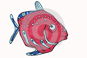 Illustrations. Sea inhabitants, fish. kawaii animais photo