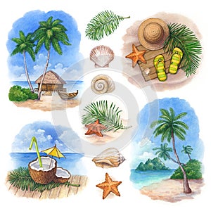 Illustrations of a tropical paradise