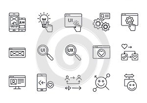 Illustrations of user interface design and interaction