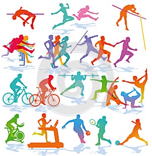 Illustrations of various sporting activities